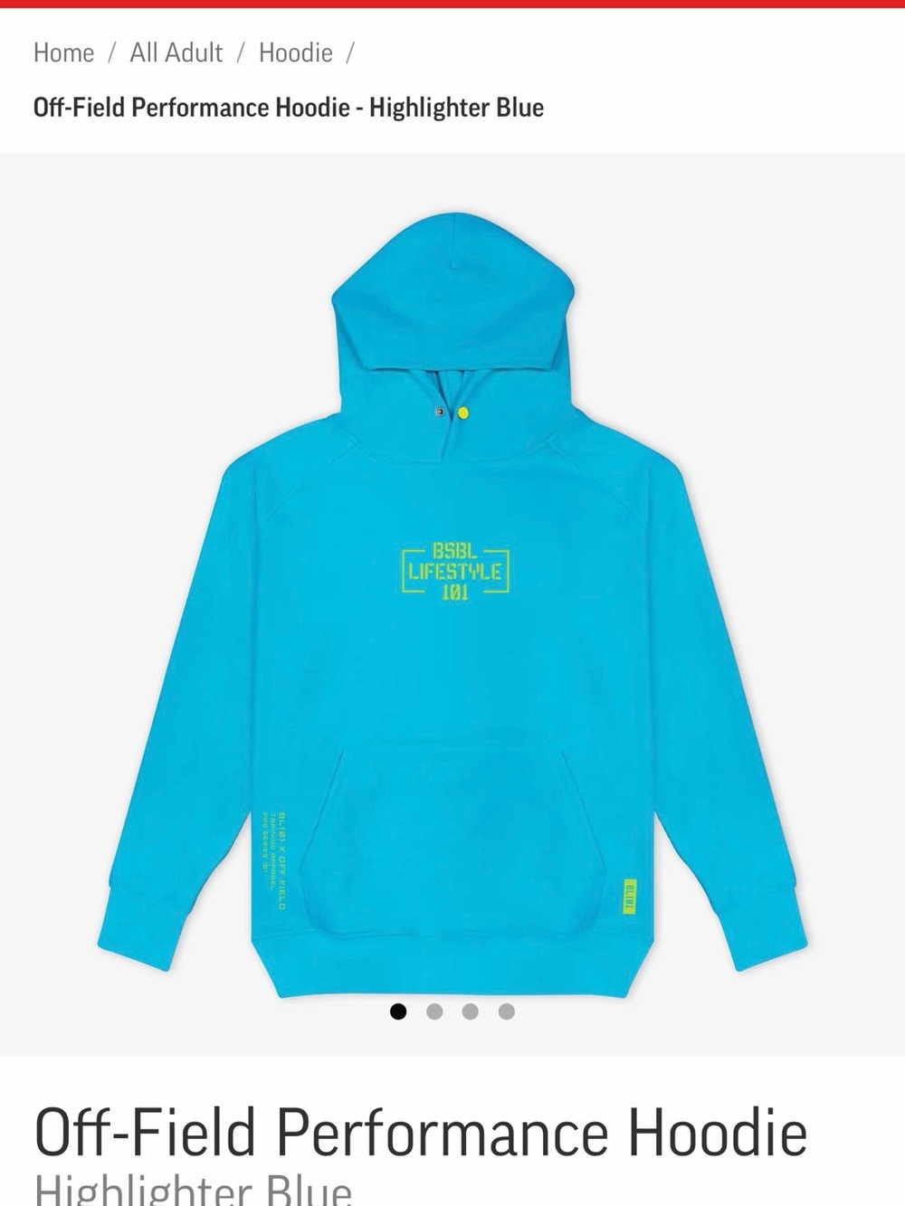 Off-Field Performance Hoodie - Highlighter Blue by BSB LIFESTYLE